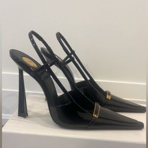 Saint Laurent Jacqueline Patent Slingback Pumps